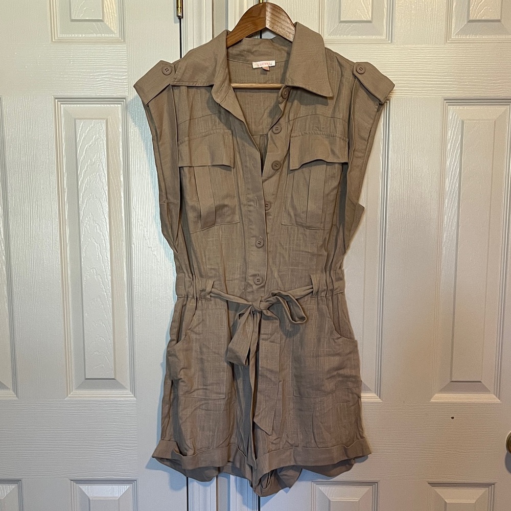 Stylish Tan Linen Jumpsuit for Women